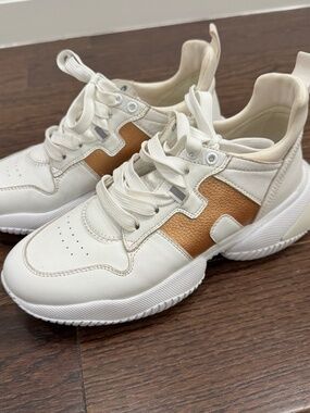 Hogan Interaction White Metallic Sneakers Size 37